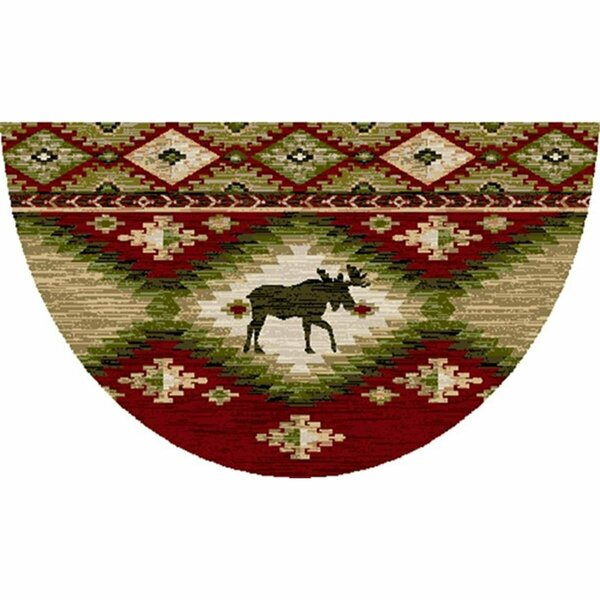 Mayberry Rug 19 x 31 in. Cozy Cabin Yukon Printed Nylon Kitchen Mat & Rug, Red CC10518 19X31